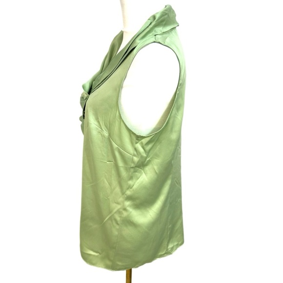 The LIMITED Satin Green Blouse Women’s Size S Top Sleeveless Statement Ruffle - Picture 6 of 7